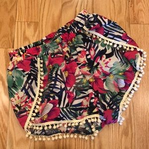 Tropical Print Bohemian Shorts